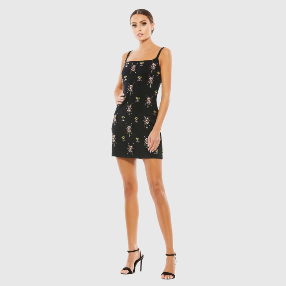 Mac Duggal Rhinestone Sleeveless Mini Dress 10787